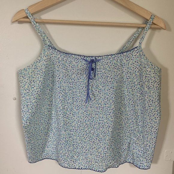 french dressing Tops Cottagecore Cami Blue Floral Tank Perfect For